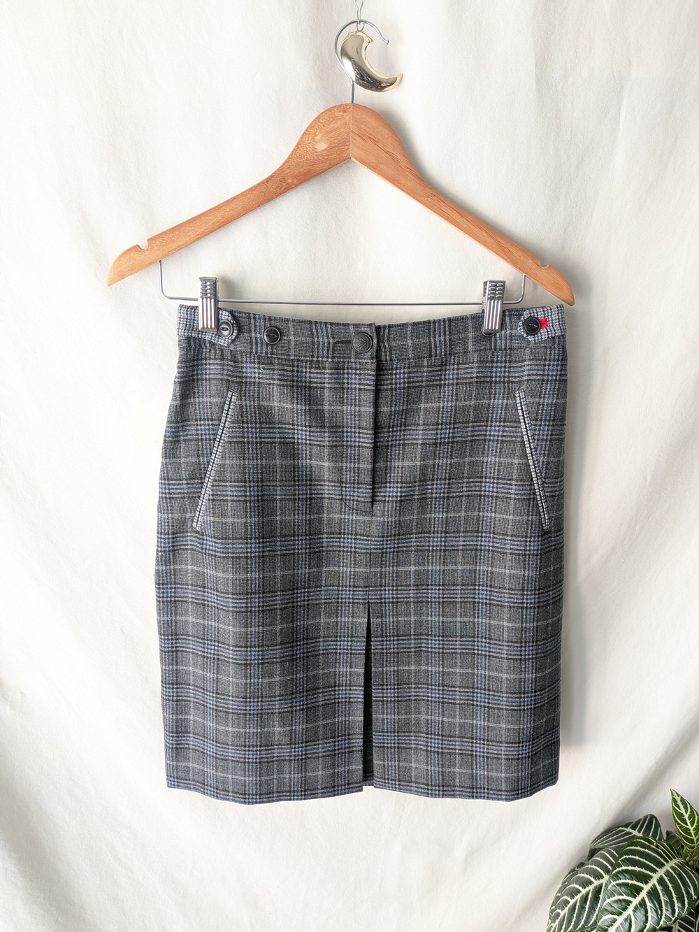 Rag & Bone Wool Plaid Pencil Skirt Made in USA